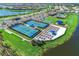 Tennis courts and pickleball courts with lake views at 13756 Vadini St, Venice, FL 34293
