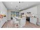 Modern kitchen with white cabinets, island, and stainless steel appliances at 13756 Vadini St, Venice, FL 34293