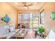 Relaxing screened patio with comfortable seating and tropical landscaping at 18891 Lanuvio St, Venice, FL 34293