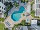 Overhead view of resort-style pool and hot tub at 2020 Harbourside Dr # 424, Longboat Key, FL 34228