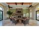 Community room with fireplace and comfortable seating at 205 Carlino Dr, Nokomis, FL 34275