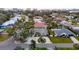 Aerial view of a single Gathering home with circular driveway, situated in a residential neighborhood at 315 Park N Blvd, Venice, FL 34285