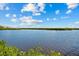 Scenic water view showcasing calm water, lush green vegetation, and a clear blue sky with fluffy clouds at 38 Riverfront Dr, Venice, FL 34293