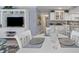 Bright dining room with white table and chairs, adjacent to the kitchen at 460 Base E Ave # 113, Venice, FL 34285