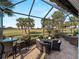 Relaxing enclosed patio overlooking a golf course at 482 Montelluna Dr, North Venice, FL 34275