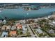 An aerial shot showing a house near the water with a beautiful view at 900 Osprey St, Venice, FL 34285