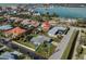 Aerial view showcasing a single-Gathering home's lot and location at 900 Osprey St, Venice, FL 34285