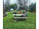 Community picnic area with tables, benches, and fire pit at 112 Jose Gaspar Dr # 112, Englewood, FL 34223