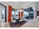 Elegant dining area, features a large chandelier and views of the backyard at 1371 Grebe Dr, Punta Gorda, FL 33950