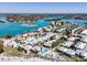 Aerial view of condo community, highlighting pool and beach access at 1555 Tarpon Center Dr # 238, Venice, FL 34285