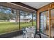 Relaxing screened patio with table and chairs, overlooking a lush green yard at 1700 Curry Ave # 37, Nokomis, FL 34275