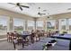 Clubhouse dining room with tables and golf course view at 1891 San Silvestro Dr, Venice, FL 34285