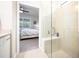Spa-like bathroom featuring a large glass shower and built-in bench at 2751 Lavandula Ct, North Port, FL 34289