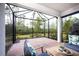 Screened-in patio with seating area and a view of the backyard at 2751 Lavandula Ct, North Port, FL 34289