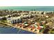 Aerial view of waterfront property and private boat dock at 2985 N Beach Rd # C8-1, Englewood, FL 34223