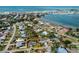 Aerial view of a home with a large backyard near the waterfront at 405 Park N Blvd, Venice, FL 34285