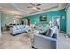 Relaxing living area with comfortable sofas and a large artwork at 660 Silk Oak Dr, Venice, FL 34293