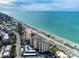 Aerial view of beachfront condo and coastal highway at 840 The Esplanade N # 703, Venice, FL 34285