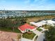 An aerial view showcasing the home's location in a residential neighborhood at 1035 Beckley Cir, Venice, FL 34292