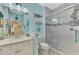Bathroom with single vanity and walk-in shower at 11409 Okaloosa Dr, Venice, FL 34293