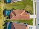 Property with pool and tile roof, as seen from above at 224 Ariano Ave, Nokomis, FL 34275