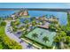 Aerial view of community amenities including tennis courts at 400 Maraviya Blvd, Nokomis, FL 34275