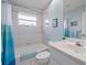 Clean bathroom with a tub shower combination and white vanity at 538 Laurel Cherry Ln, Venice, FL 34293