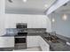 Modern kitchen with white cabinets and granite countertops at 640 Back Nine Dr, Venice, FL 34285