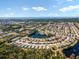 Wide aerial view showcasing the community and waterfront at 664 Linden Dr, Englewood, FL 34223