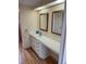 Clean bathroom with double vanity and updated sink at 863 Baveno Dr, Venice, FL 34285