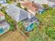 Aerial view highlighting home's pool and backyard oasis at 12386 Sagewood Dr, Venice, FL 34293