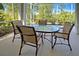 Relaxing screened-in patio with table and chairs, overlooking nature at 1655 Lancashire Dr # 1655, Venice, FL 34293