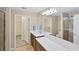 Double vanity bathroom with large mirror and walk-in shower at 19155 Mangieri St, Venice, FL 34293