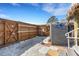 Fenced backyard with outdoor shower and storage at 1985 Fairview Dr, Englewood, FL 34223