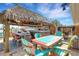 Brightly colored patio furniture under a tiki hut at 1985 Fairview Dr, Englewood, FL 34223