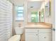 Clean bathroom with white vanity, shower, and window at 237 San Marco Dr, Venice, FL 34285