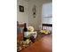 Bright dining room with table set for a meal, featuring decorative accents at 28 Castaway Ct, North Port, FL 34287
