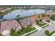 Aerial view showcasing a home's location in a quiet, residential neighborhood at 430 Marsh Creek Rd, Venice, FL 34292