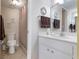 Clean bathroom with single vanity, shower, and toilet at 458 Cerromar Rd # 483, Venice, FL 34293