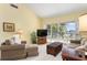 Living room with sliding doors to patio and neutral decor at 458 Cerromar Rd # 483, Venice, FL 34293