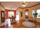 Spacious living area with hardwood floors, and views of the Primary bedroom at 4940 Thames Ln, Sarasota, FL 34238