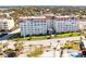 Aerial view of Gulf Twin Towers, showcasing its location and beachfront access at 500 The Esplanade N # 306, Venice, FL 34285