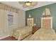 Twin bedroom with nautical theme and built-in headboard at 5561 White Ibis Dr, North Port, FL 34287