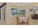 Bright breakfast nook with table and chairs, offering pool views at 5561 White Ibis Dr, North Port, FL 34287