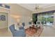 Living area featuring a sofa, chairs, and a view of the pool at 5561 White Ibis Dr, North Port, FL 34287
