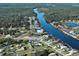 Aerial view of neighborhood by the waterway at 6670 Harmony Rd, North Port, FL 34287