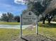 Welcome to Highland Ridge Park sign and park entrance at 6670 Harmony Rd, North Port, FL 34287