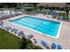 Well-maintained community pool with ample lounge seating and lush landscaping at 752 White Pine Tree Rd # 108, Venice, FL 34285