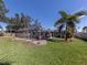 Spacious backyard featuring a screened pool and lush lawn at 809 Garland Ave, Nokomis, FL 34275