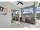 Outdoor kitchen with stainless steel appliances and granite countertops at 12353 Auburndale Ct, Venice, FL 34293